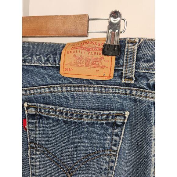 Vintage Y2K Levis Womens Sz 14 Super Low Blue Jeans Medium Wash 518 - Picture 4 of 5